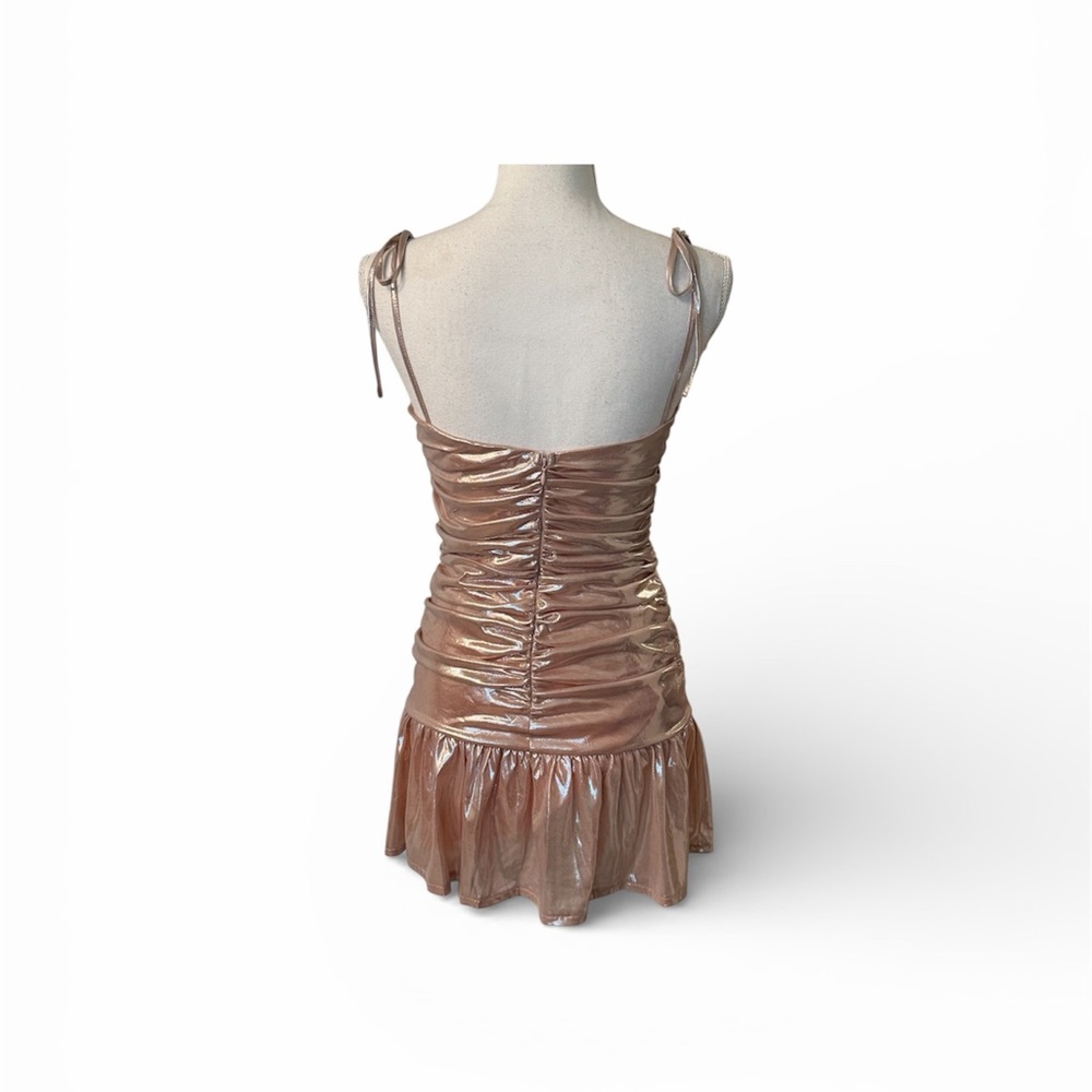 idem ditto Pink Metallic Ruffle Mini Dress - Picture 3 of 6